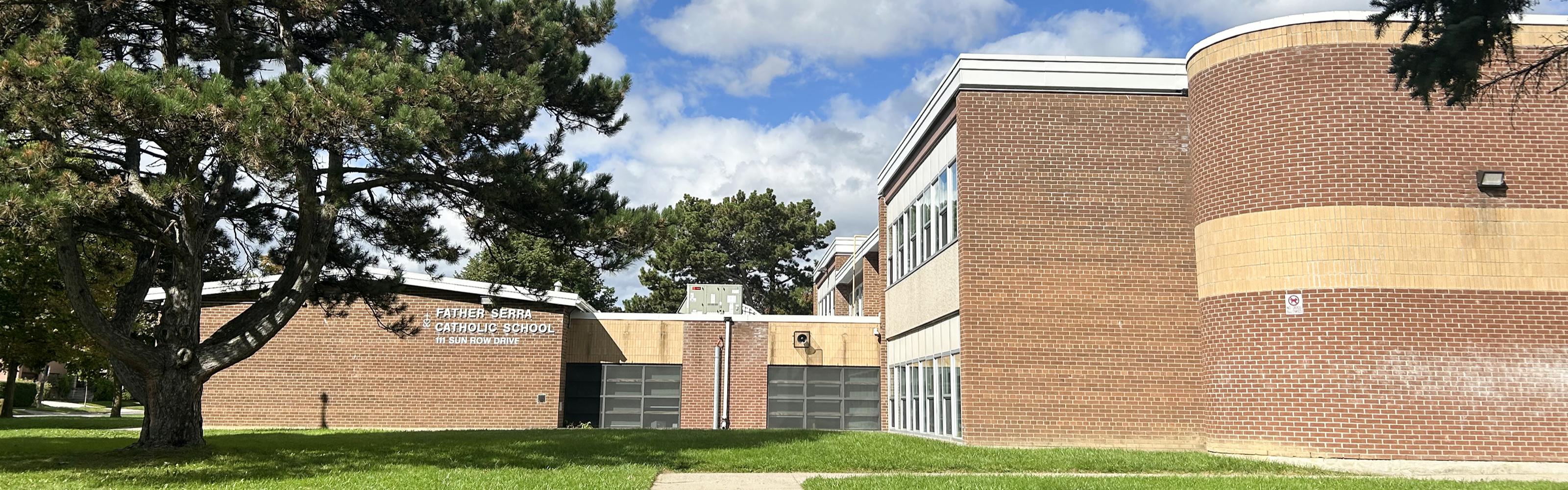 Front of the Father Serra Catholic School building