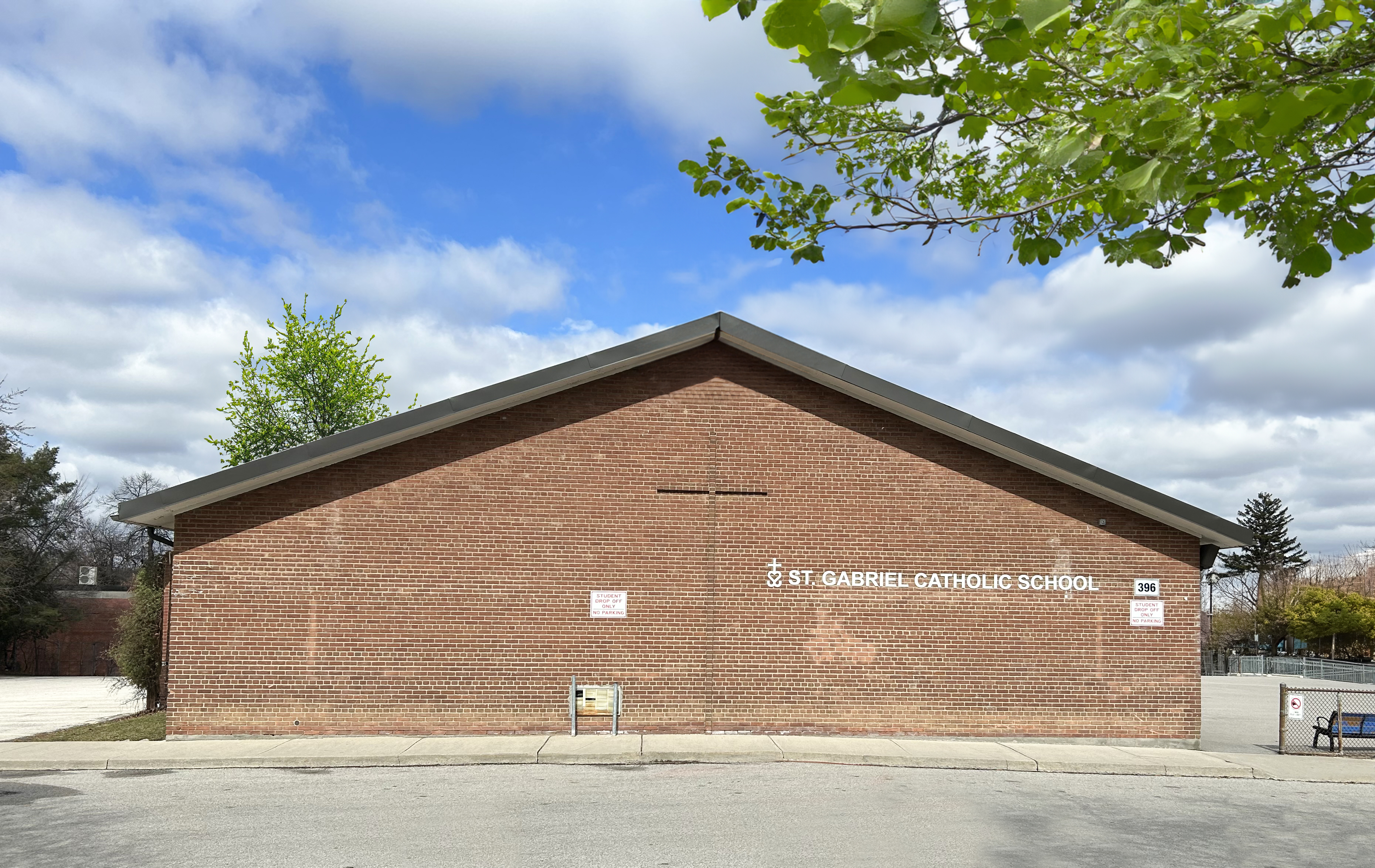 The front of the St. Gabriel Catholic School building.