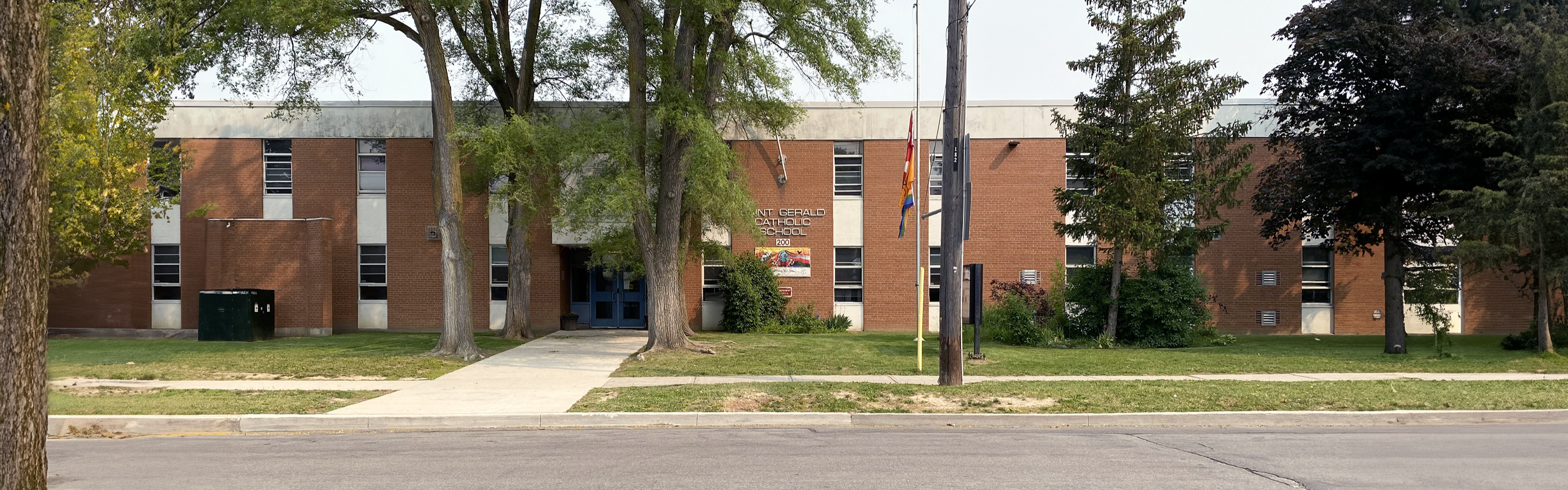 The front of the  St. Gerald Catholic School building.