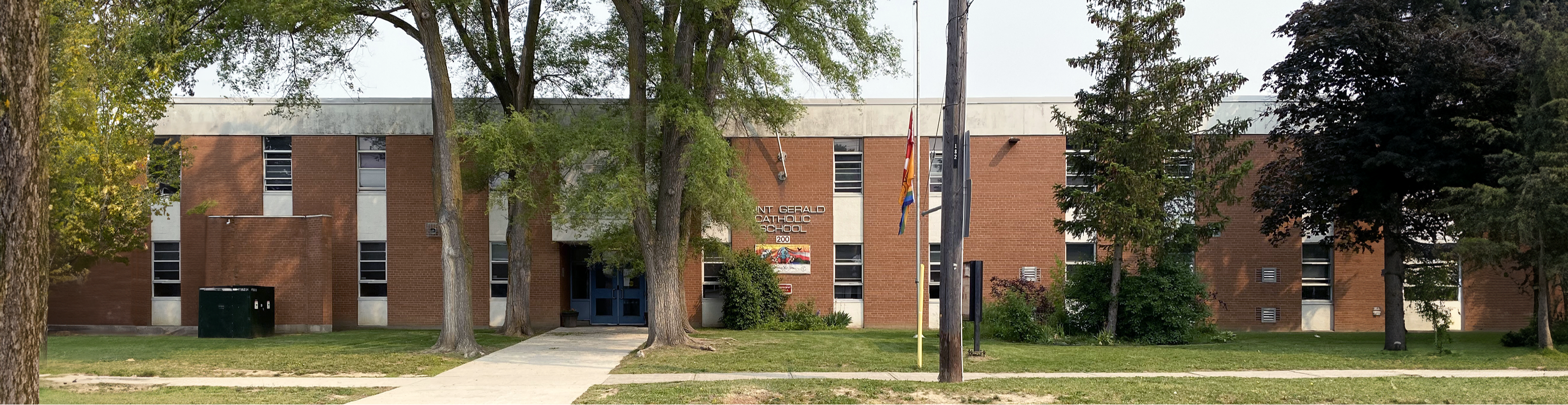 The front of the  St. Gerald Catholic School building.