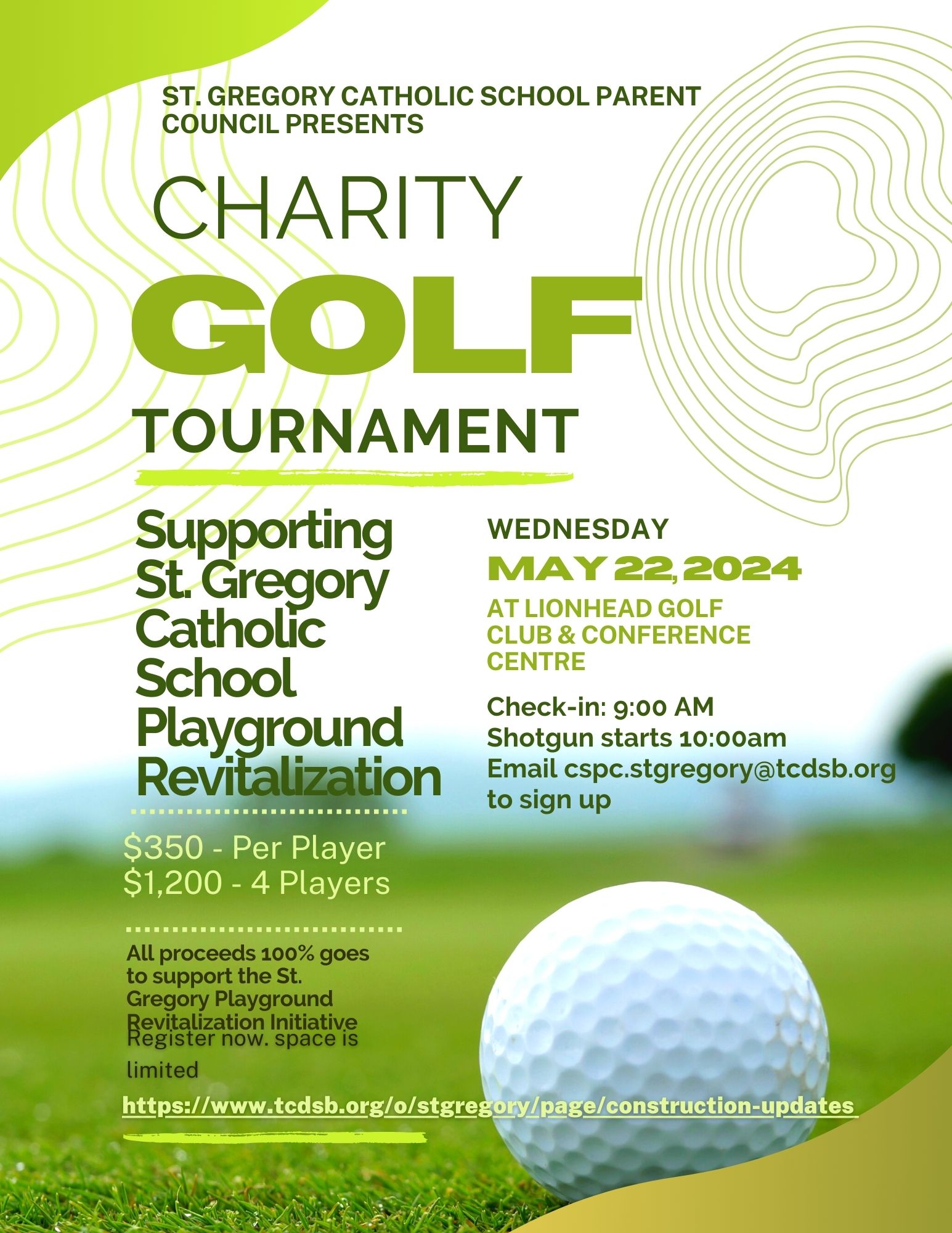 St. Gregory Fundraising Golf Tournament 2024 Flyer