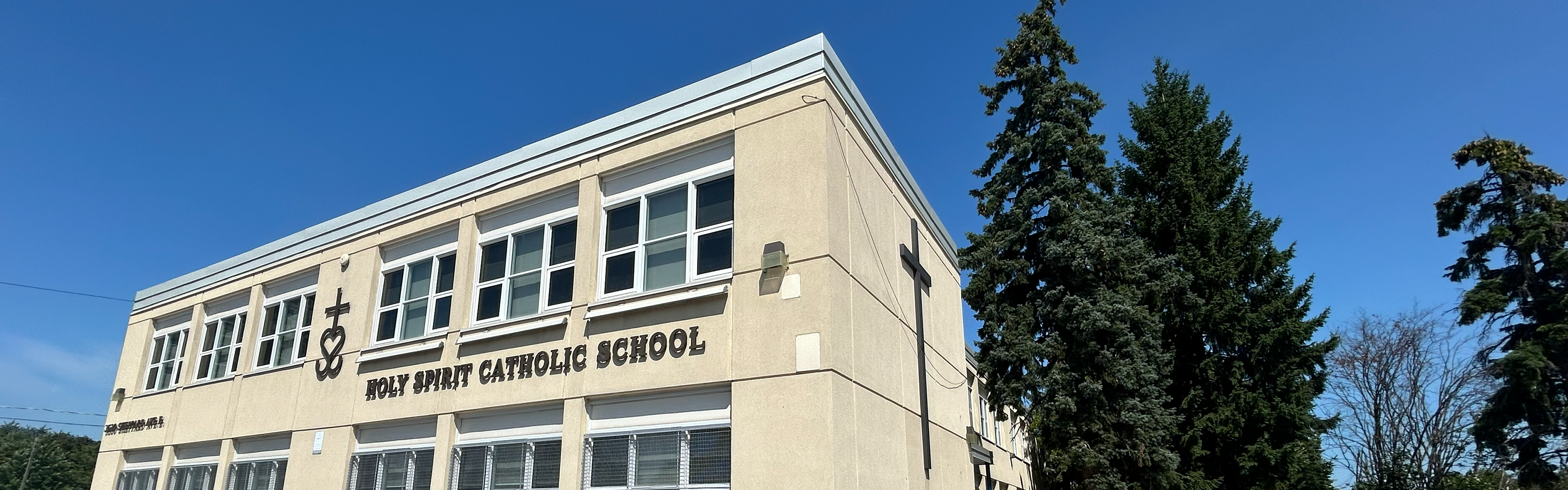 Front of the Holy Spirit Catholic School building