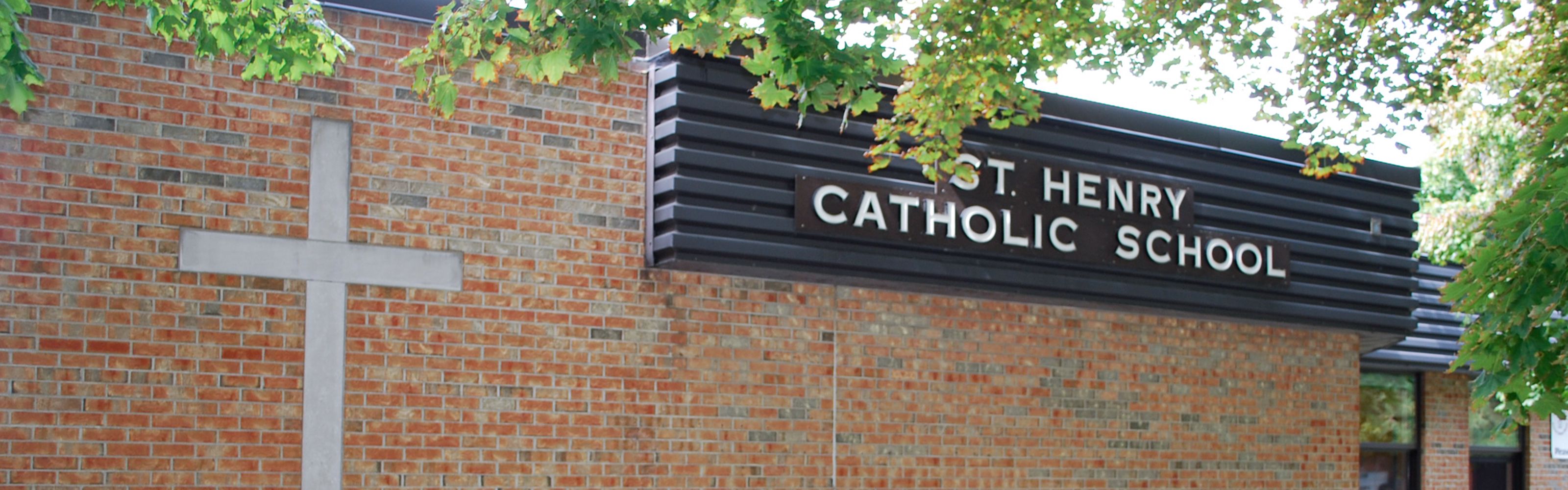 The front of the St. Henry Catholic School building.