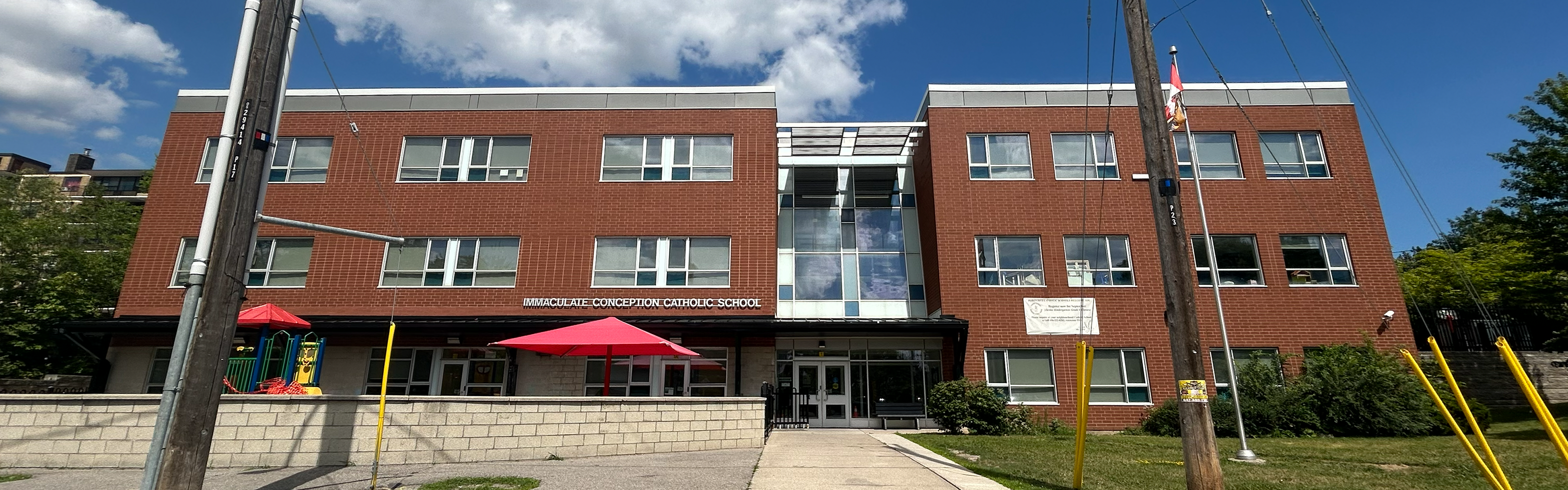 Front of the Immaculate Conception Catholic School building