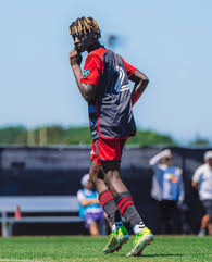 A soccer player 