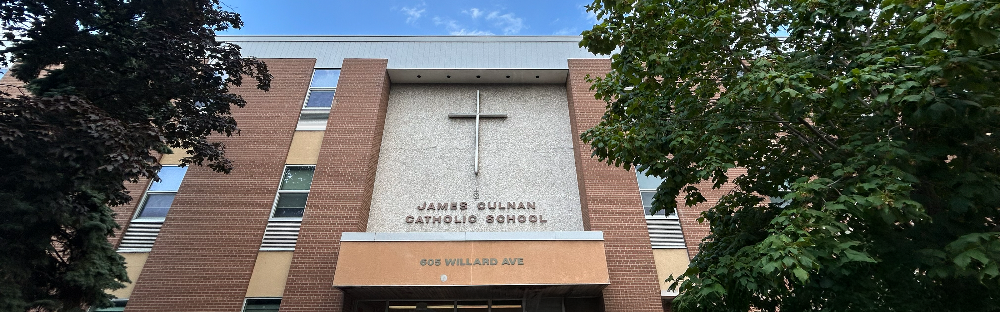 Front of the James Culnan Catholic School building