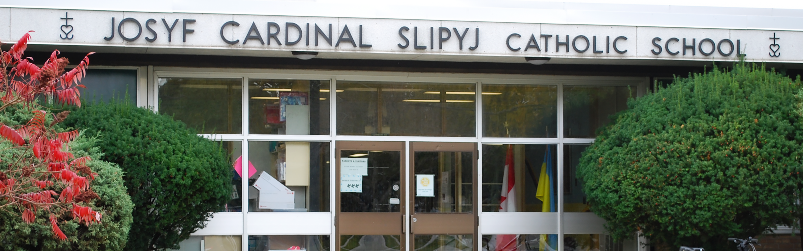 The front of the Josyf Cardinal Slipyj Catholic School building.