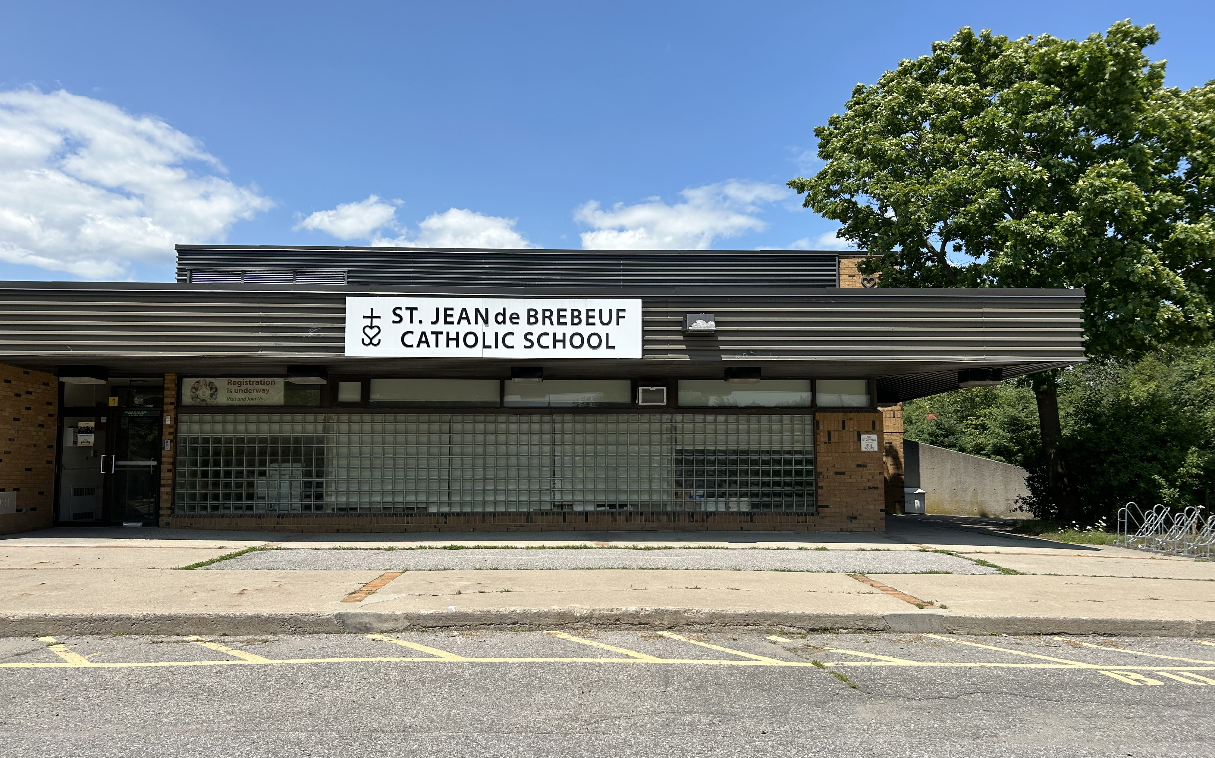 Front of the St. Jean de Brebeuf Catholic School building