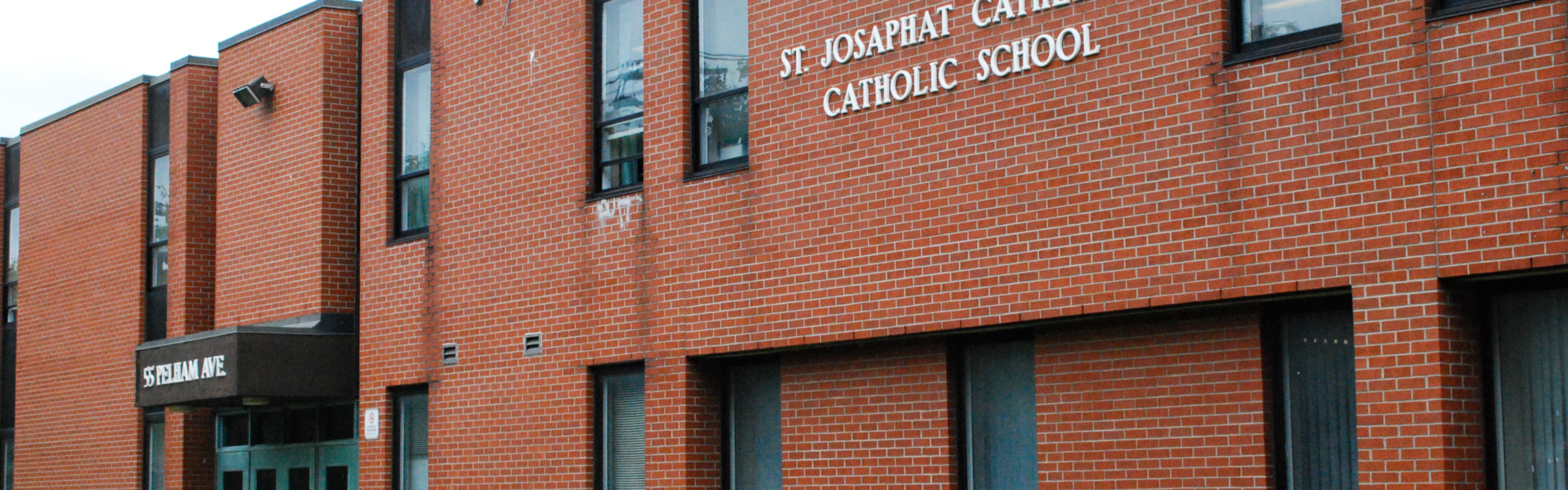 The front of the St. Josaphat Catholic School building.