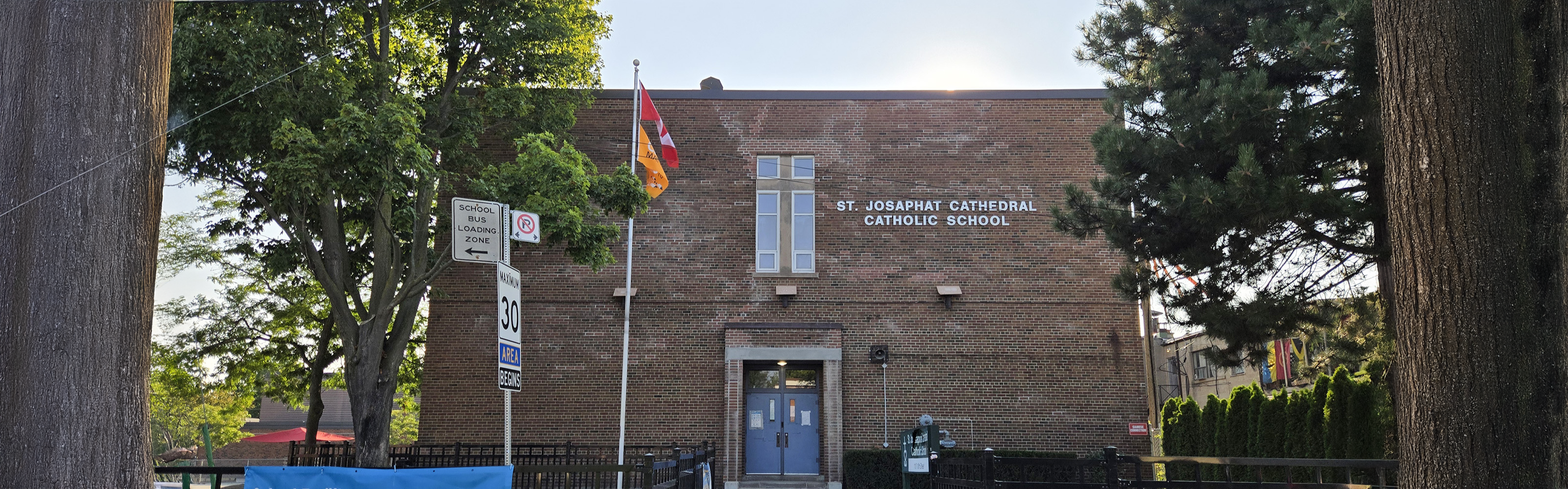 The front of the St. Josaphat Catholic School building.