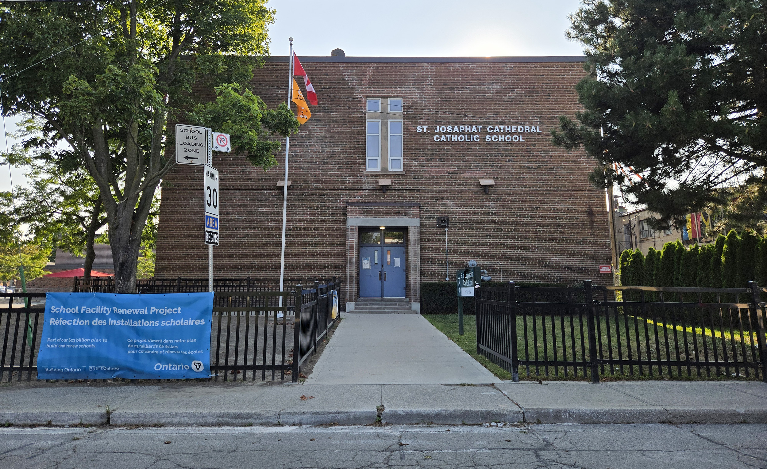 The front of the St. Josaphat school building