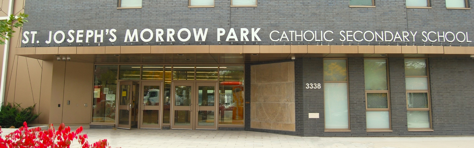 The front entrance of St. Joseph's Morrow Park Catholic Secondary School.