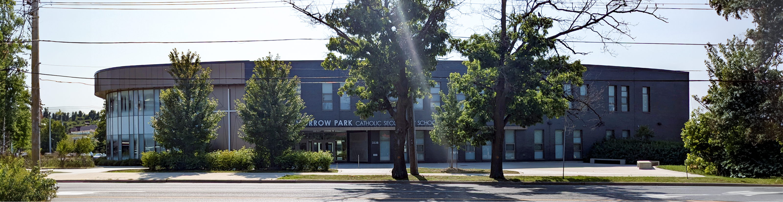 The front of the St. Joseph's Morrow Park Catholic Secondary School building.