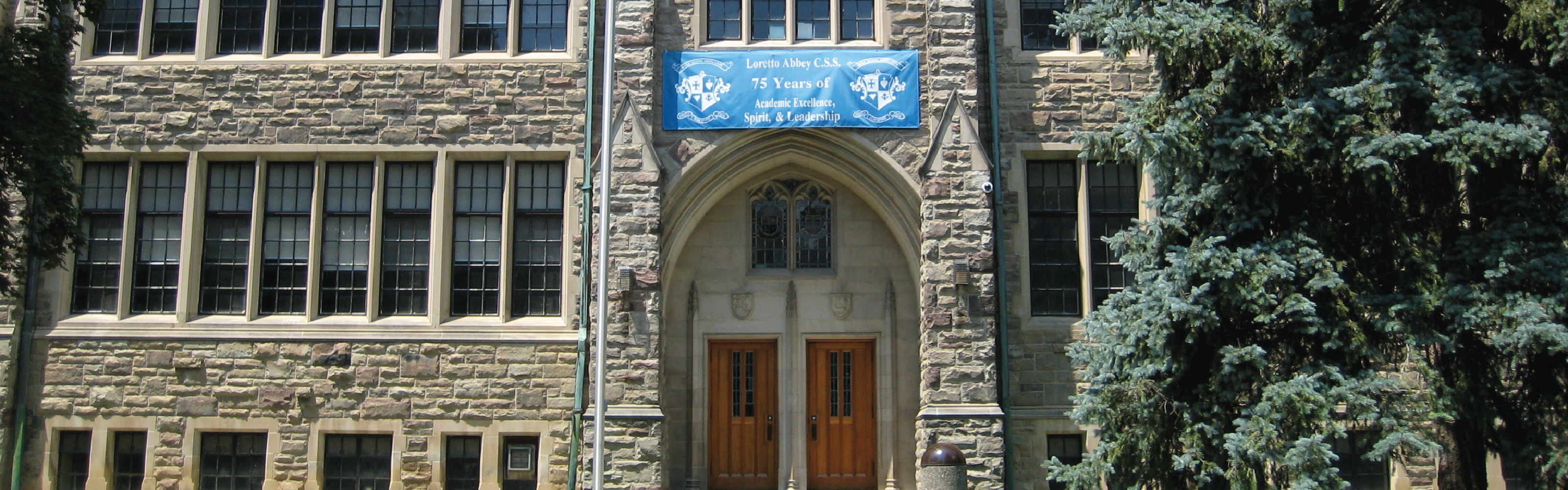 Front entrance of Loretto Abbey Catholic Secondary School.