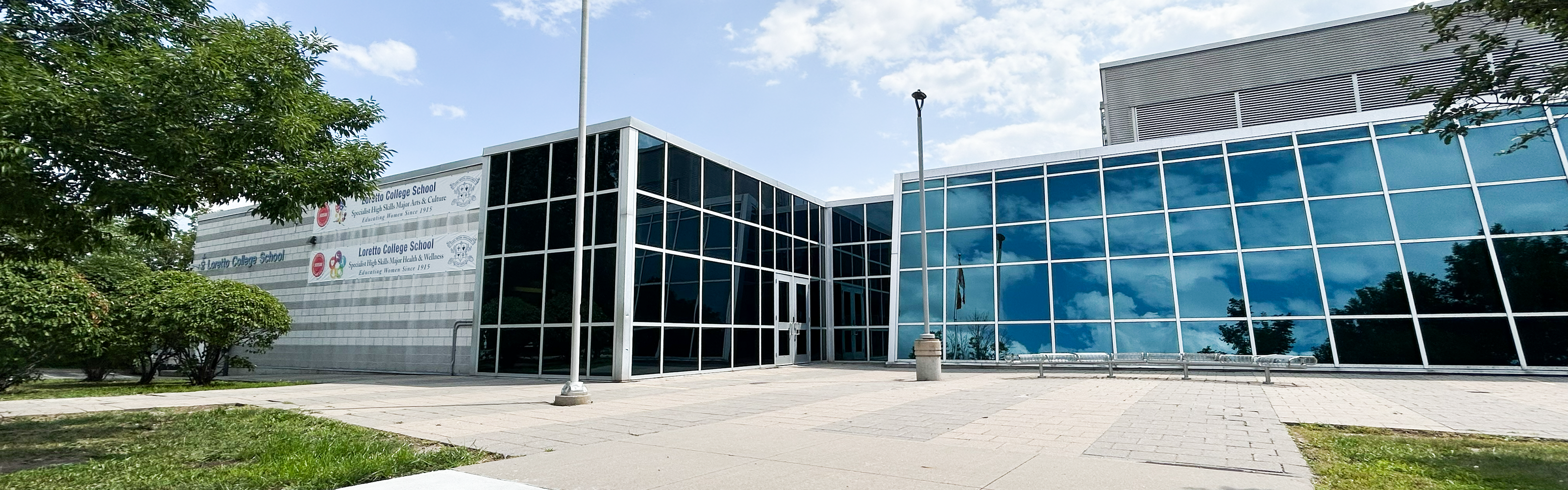 The front entrance of the Loretto College School.