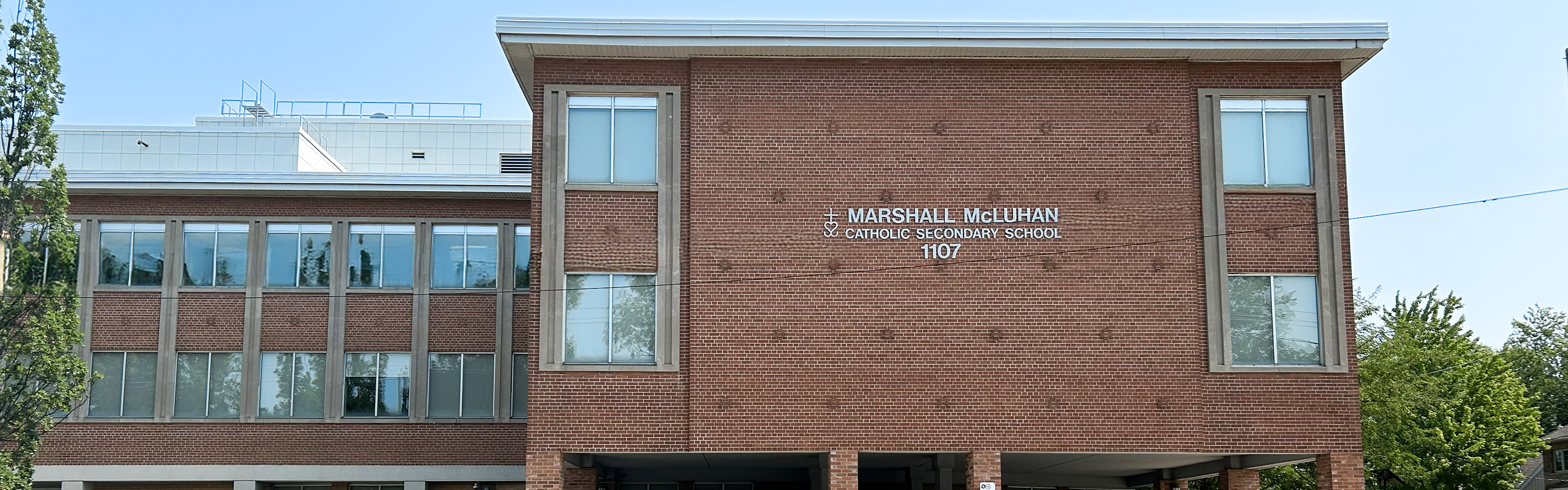 Front of the Marshall McLuhan school building