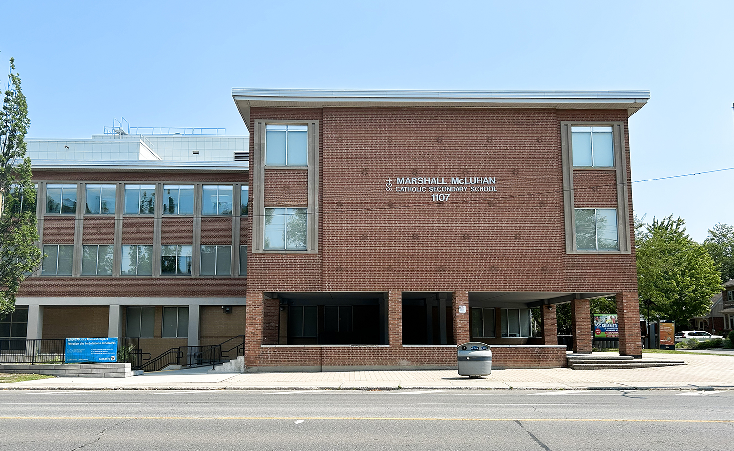 Front of the Marshall McLuhan school building
