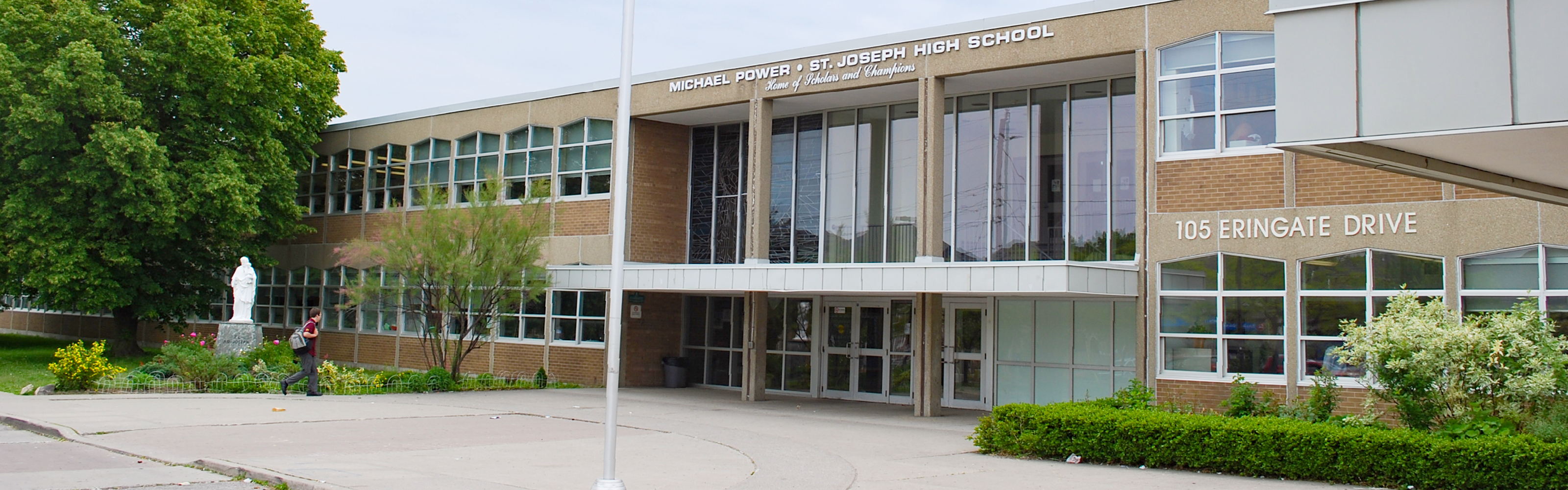 Front of the Michael Power - St. Joseph High School building