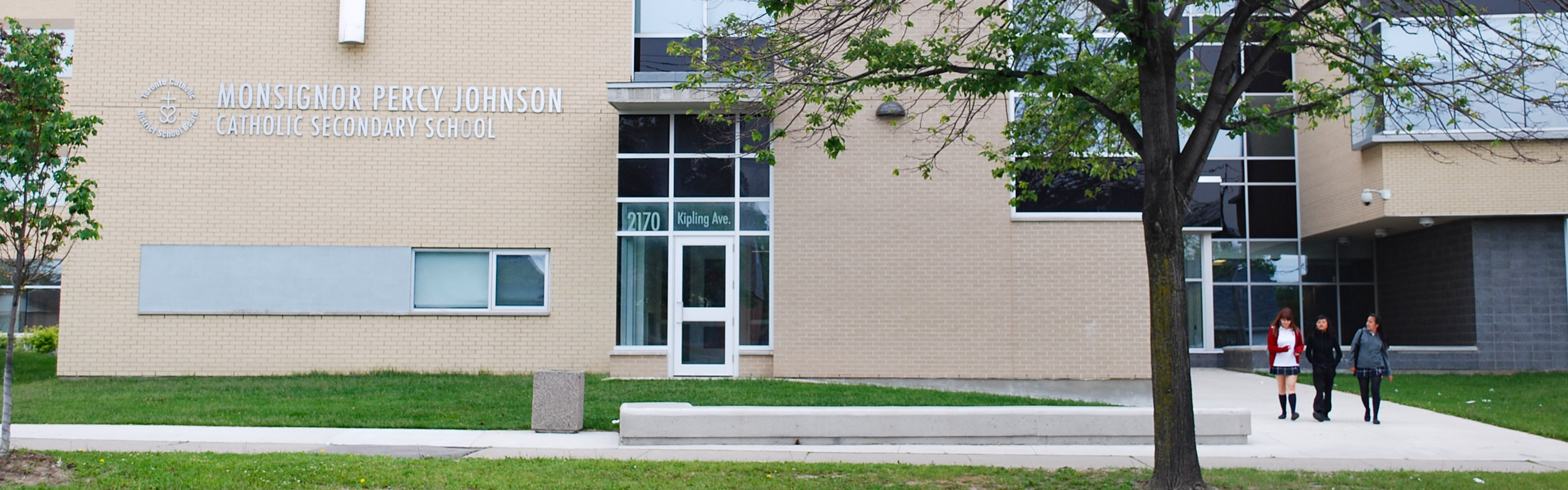 Front of the Monsignor Percy Johnson Catholic Secondary School building!