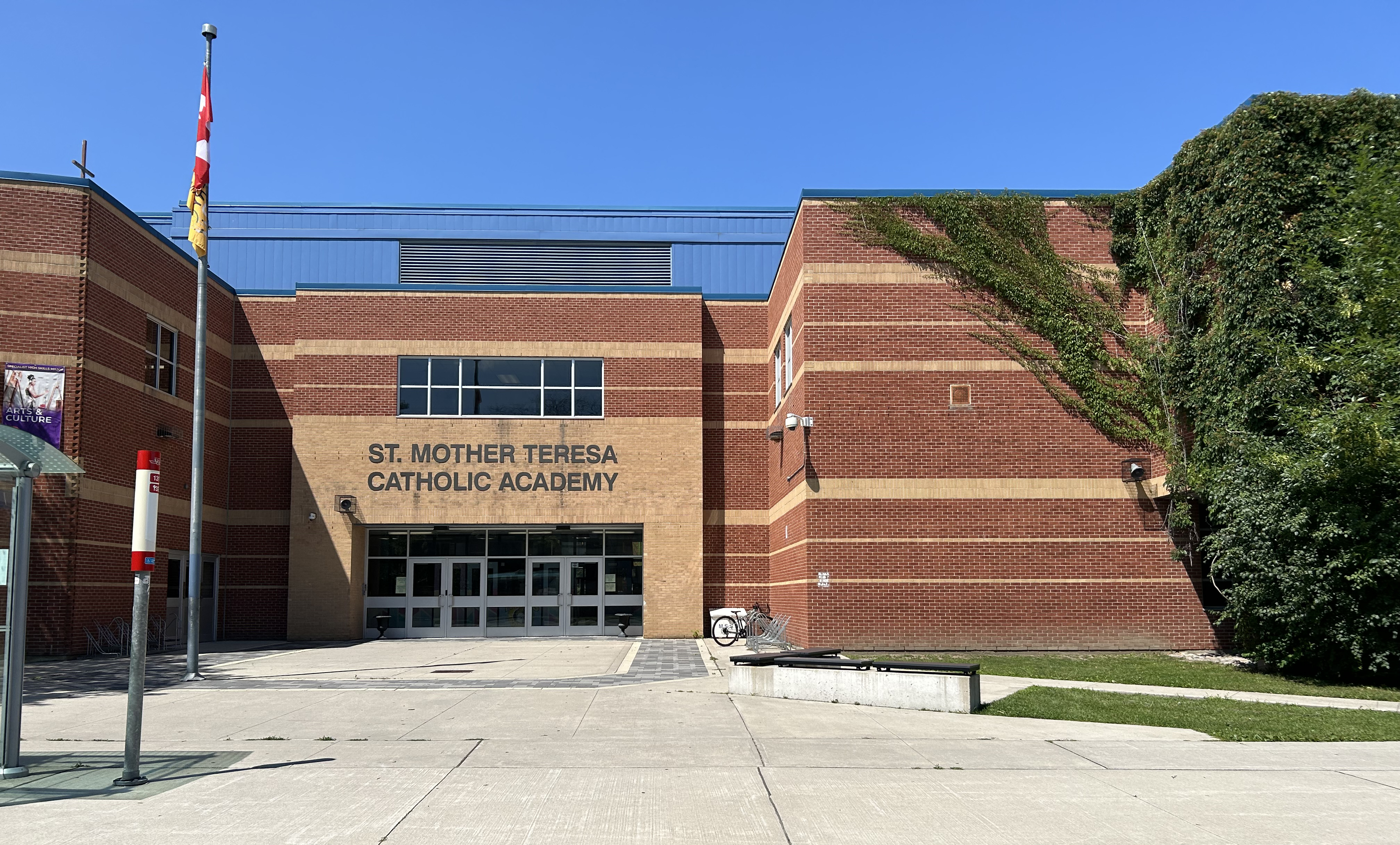 Front of the St. Mother Teresa Catholic Academy building