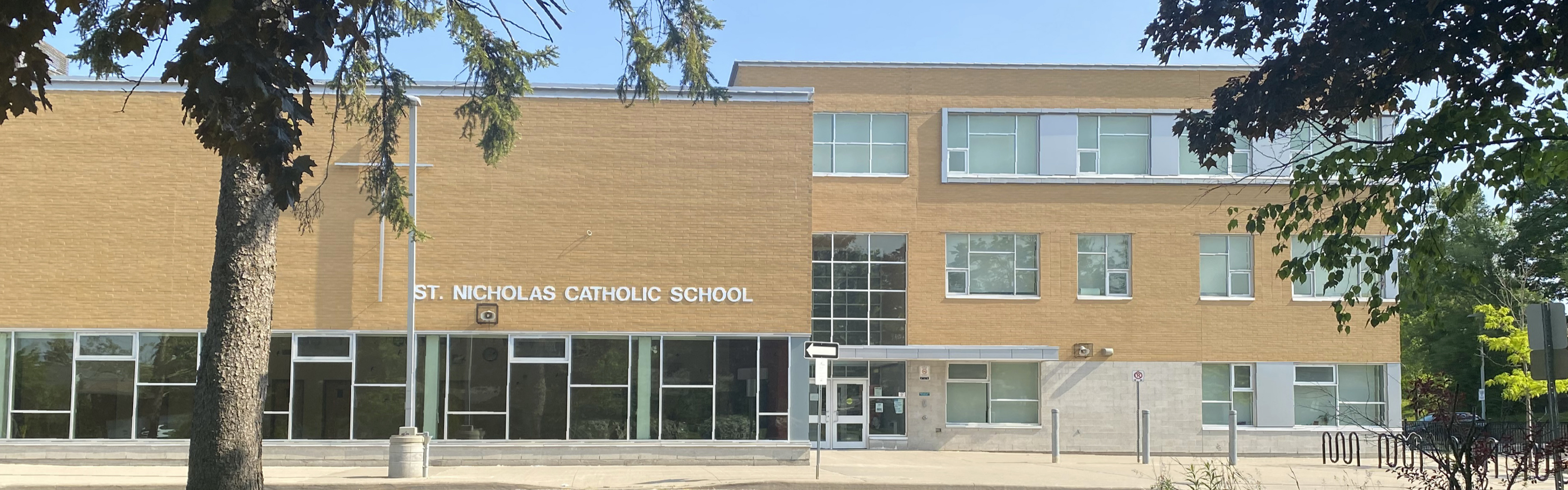 Front of the St. Nicholas Catholic School building