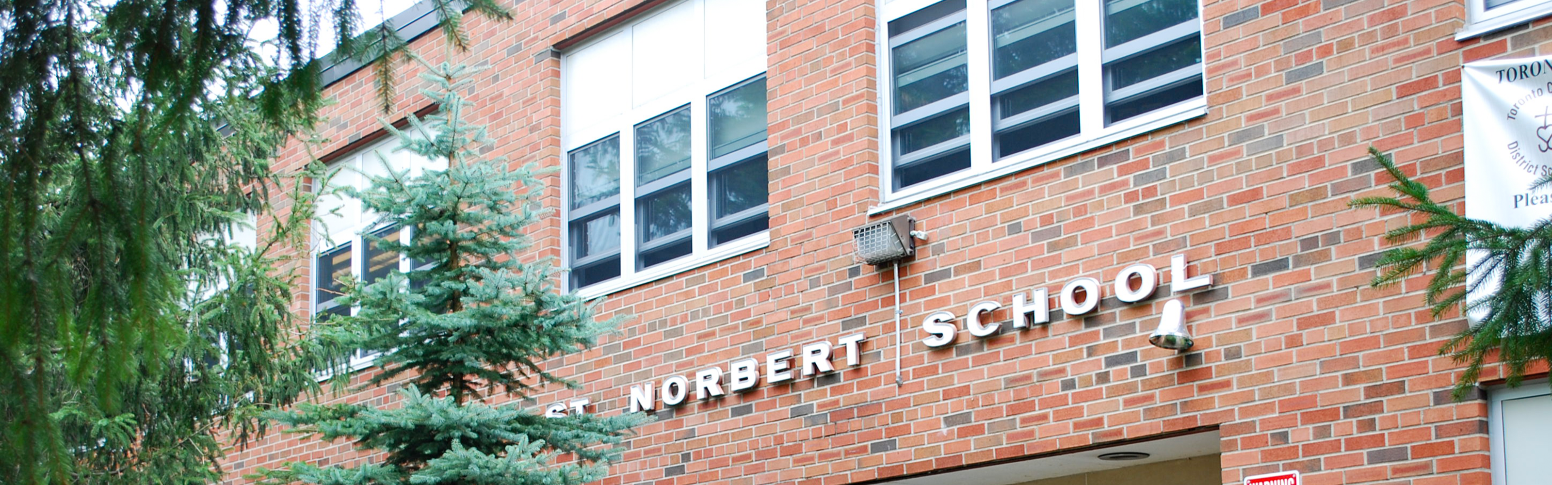The front of the  St. Norbert Catholic School building.