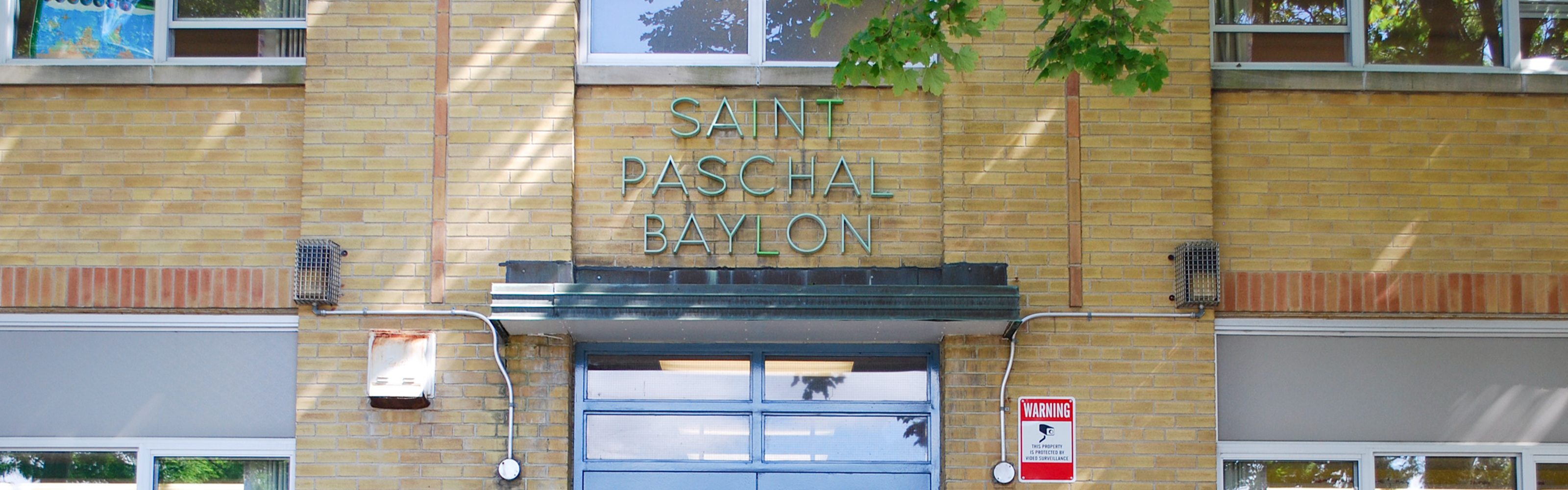 The front of the St. Paschal Baylon Catholic School building.