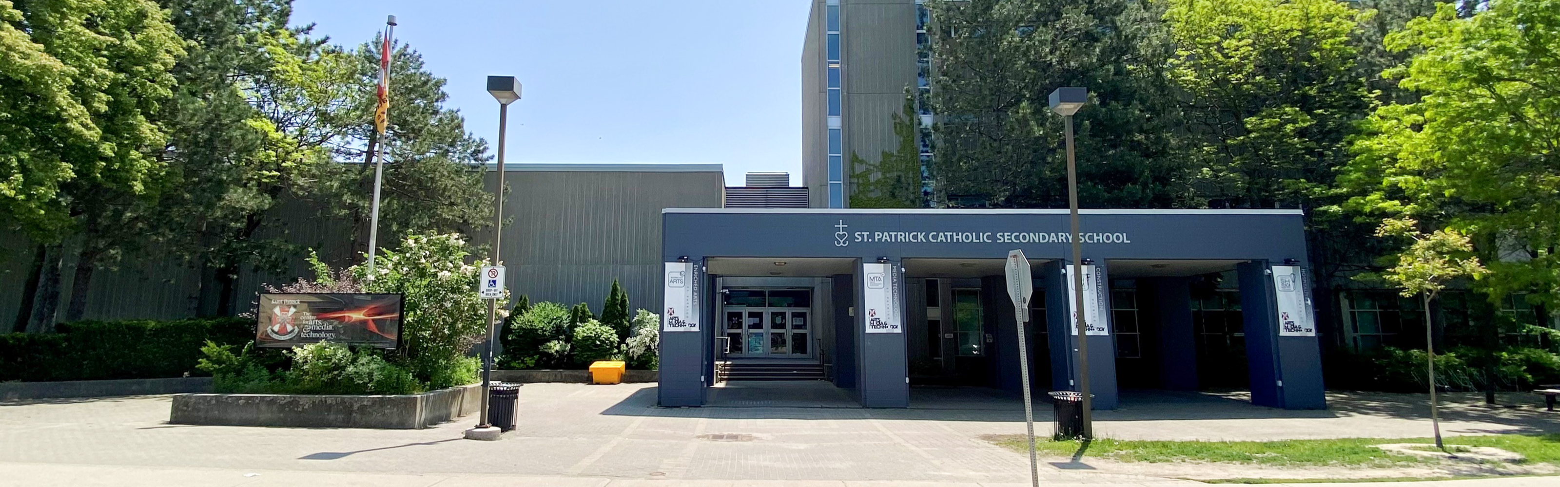 Front of the St. Patrick Catholic Secondary School building