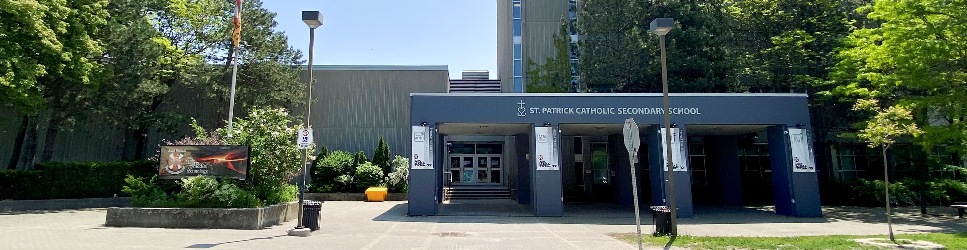 The front of the St. Patrick Catholic Secondary School building