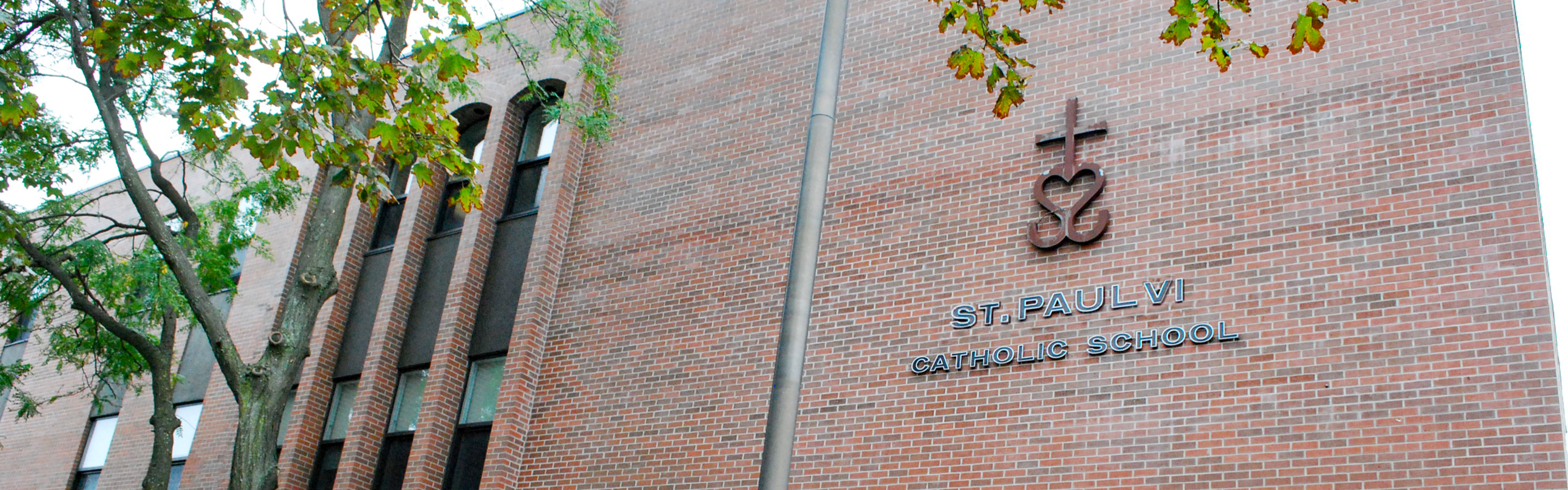 The front of the St. Paul VI Catholic School building.