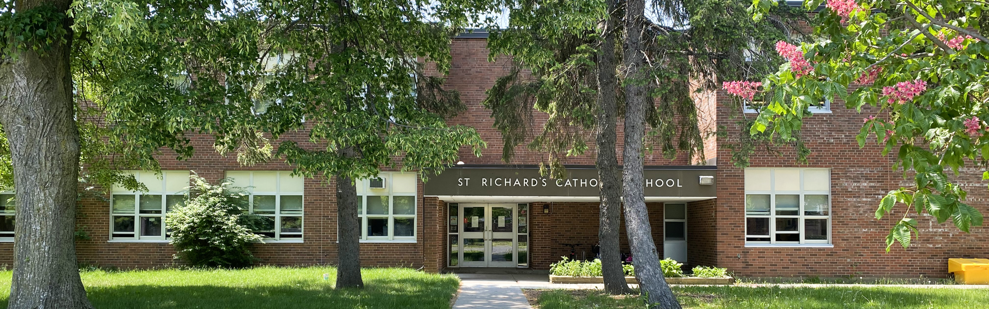 The front of the  St. Richard Catholic School building.