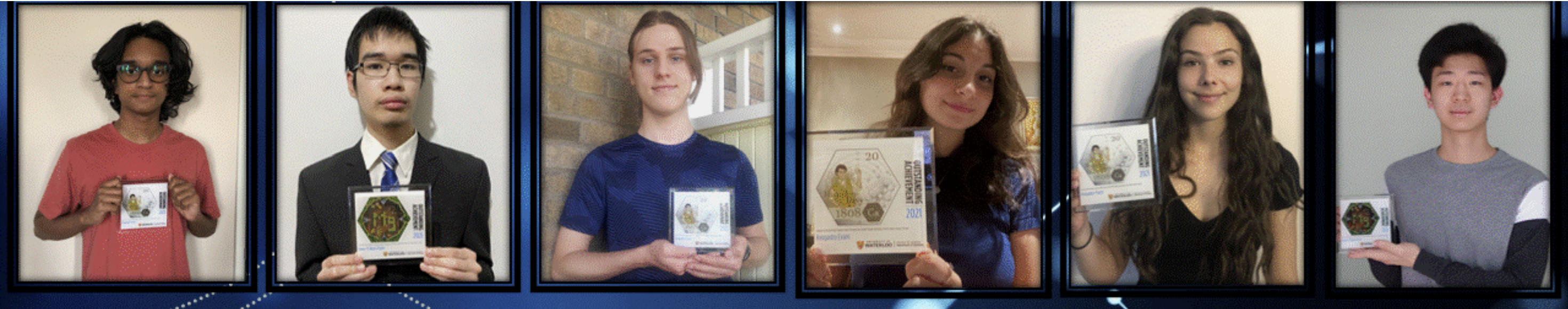 Pictures of students who received award from the University of Waterloo science contests.