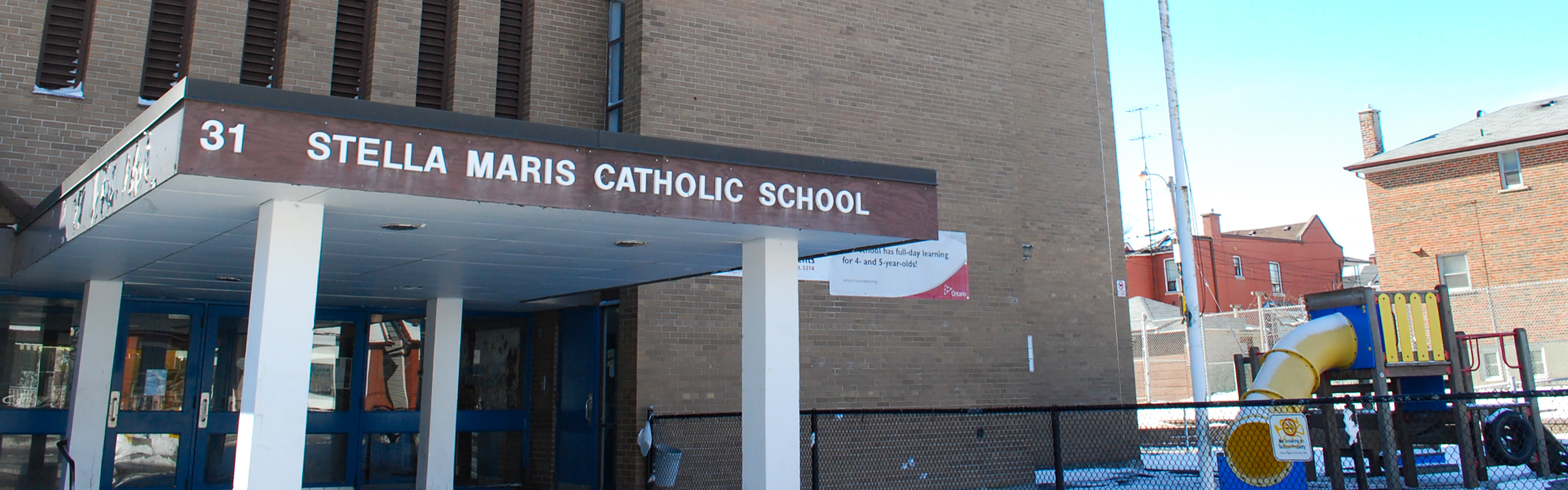 The front of the Stella Maris Catholic School building.