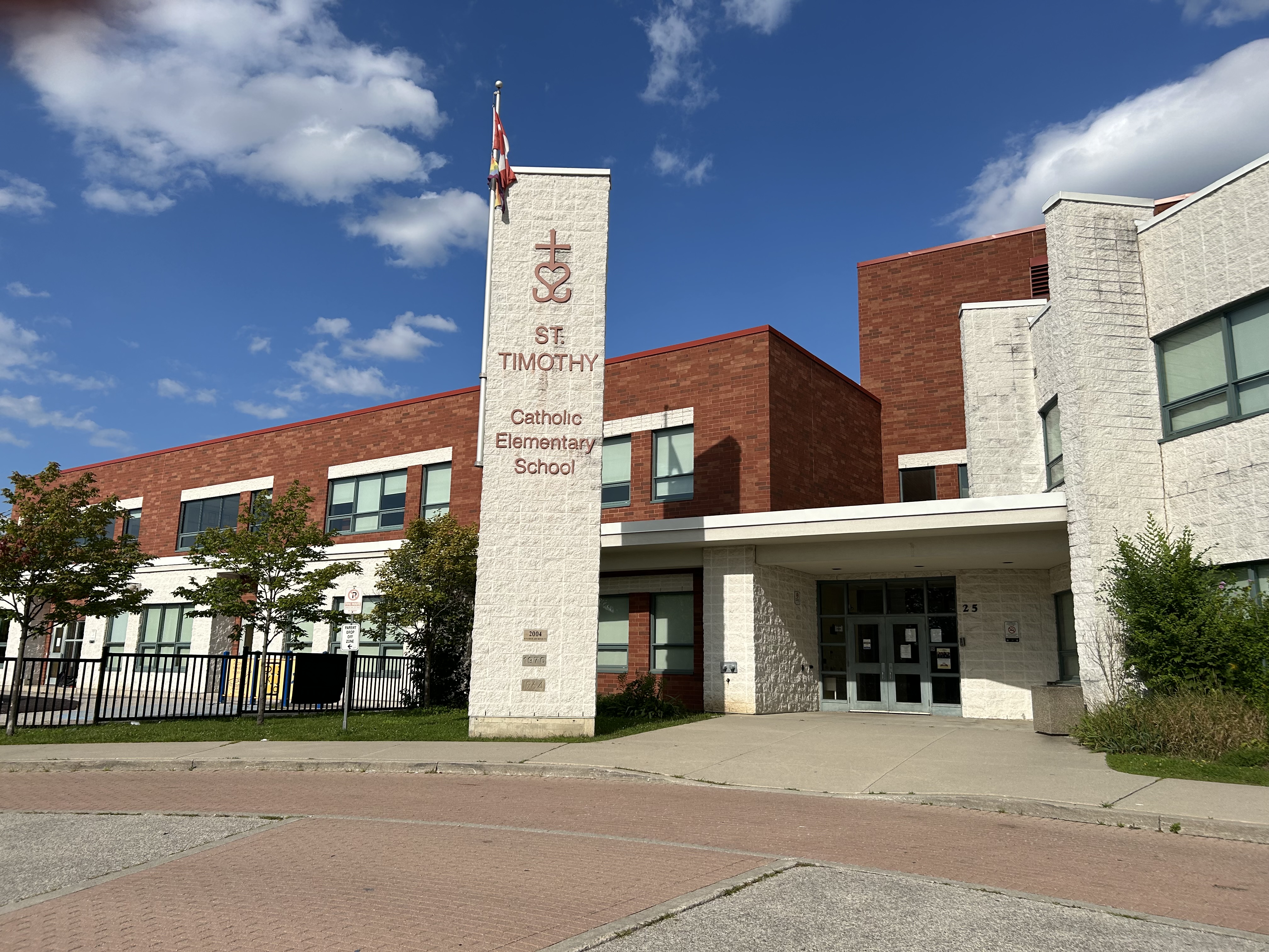 The front of the school building