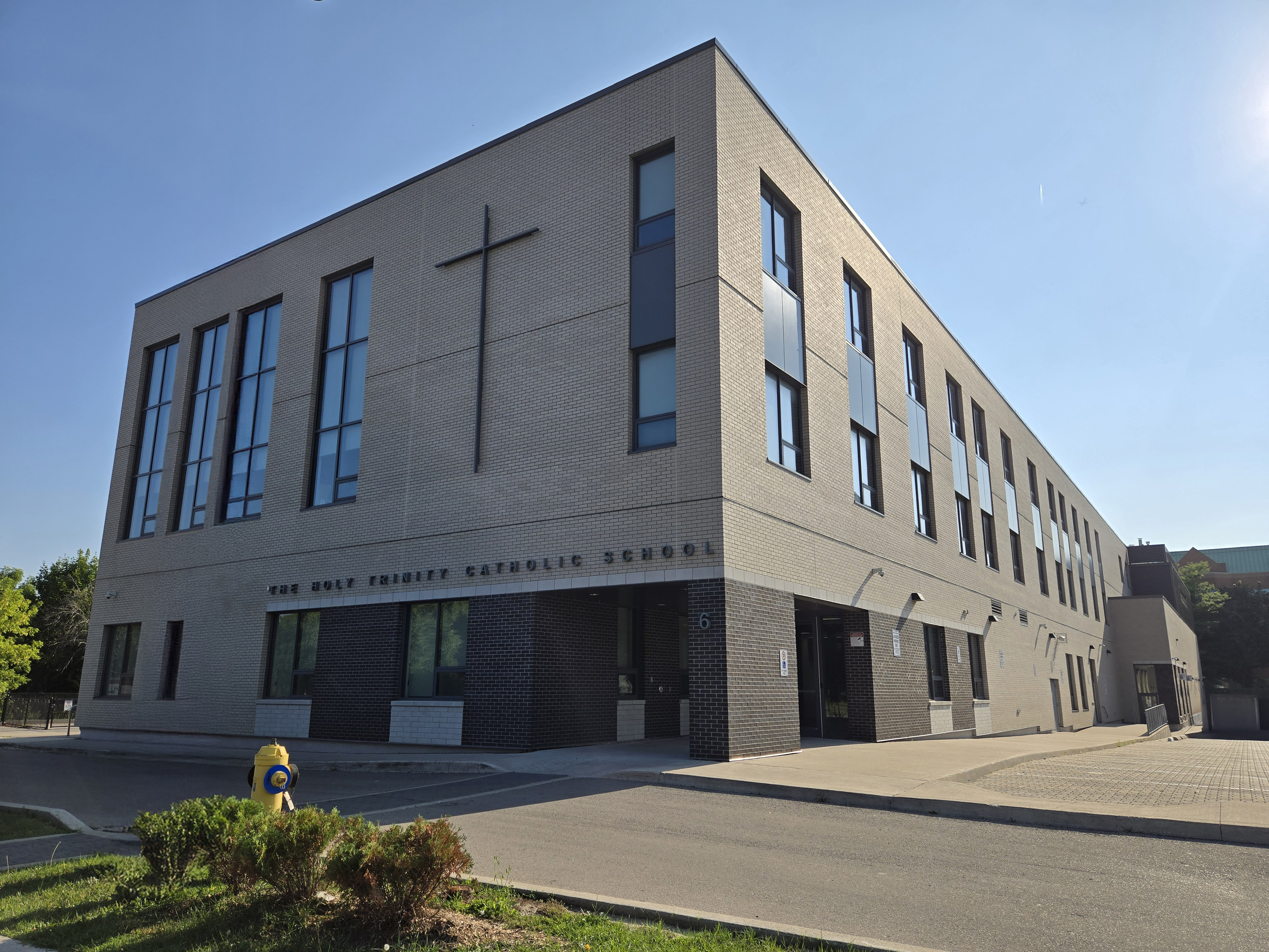 The front of the school building