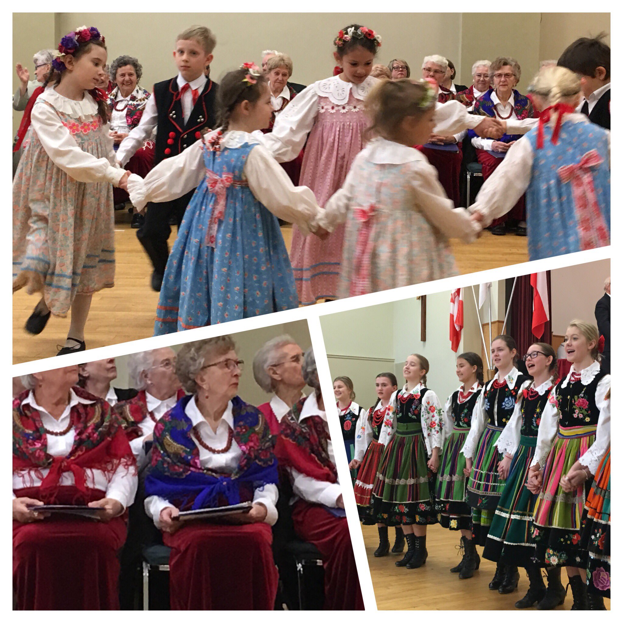 Traditional Polish dancing collage