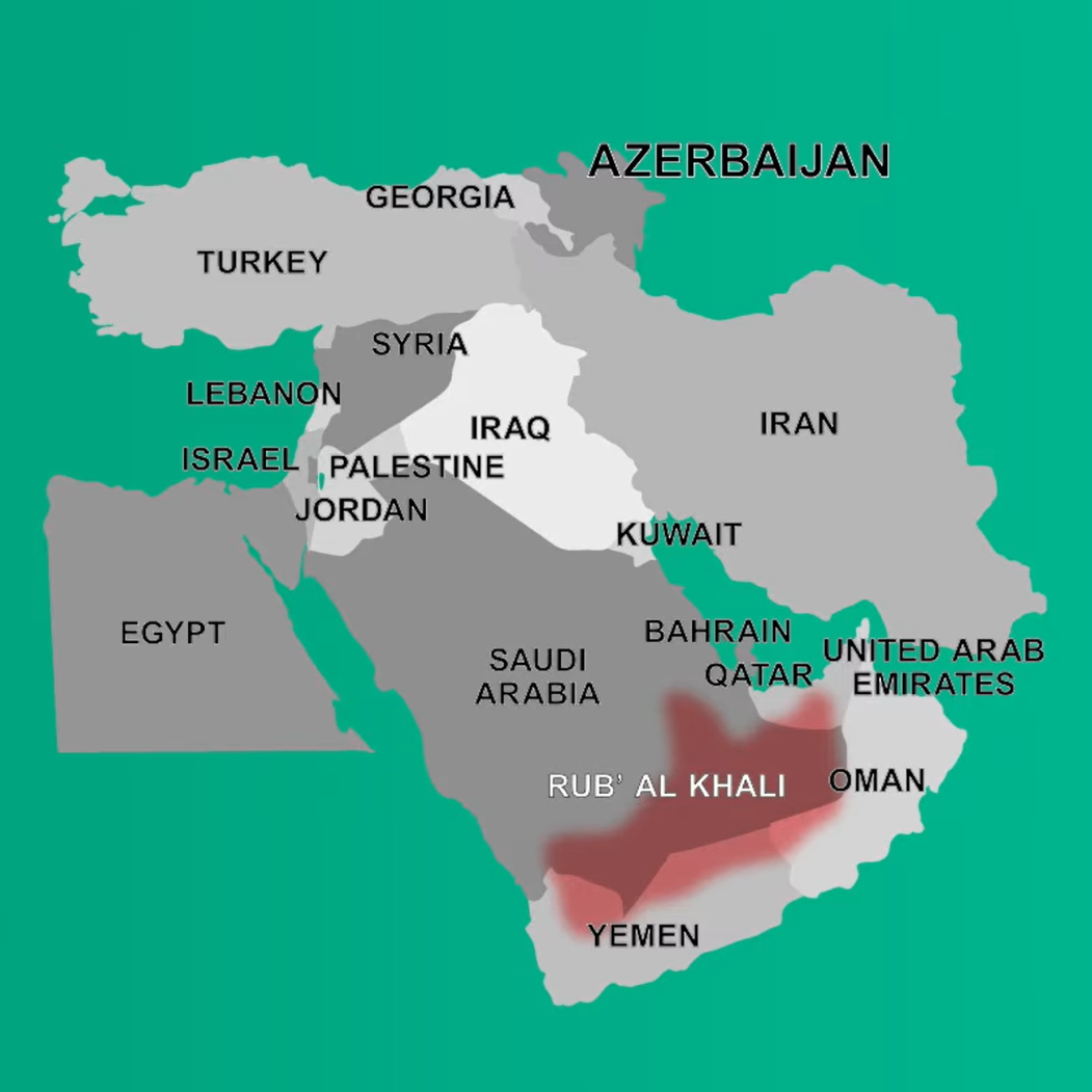 Map of Southwest Asia (Middle East)