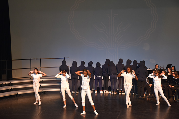 Students giving a dance performance at the we Belong Launch Celebration