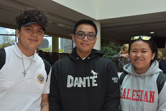 Three students attending the we Belong Launch Celebration