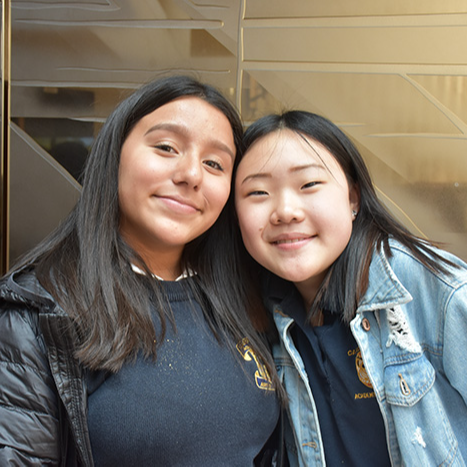 Two students attending the we Belong Launch Celebration