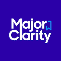 Major Clarity logo and button