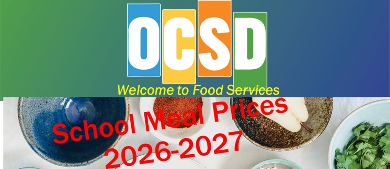 OCSD School Meal Prices 2026-27