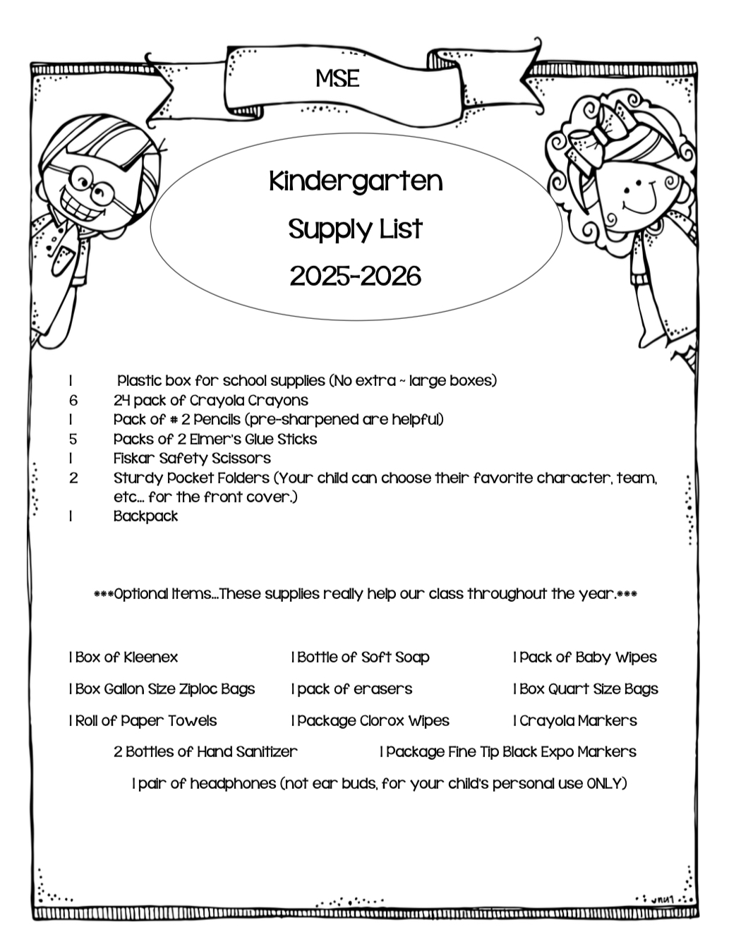 Kindergarten List