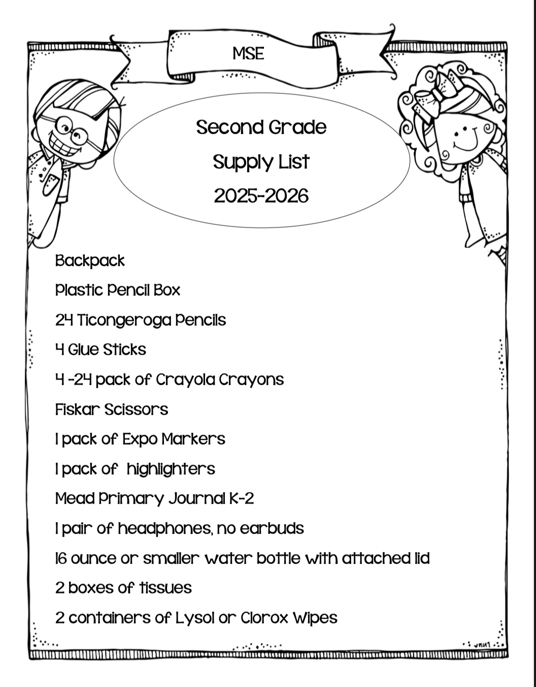 2nd Grade List