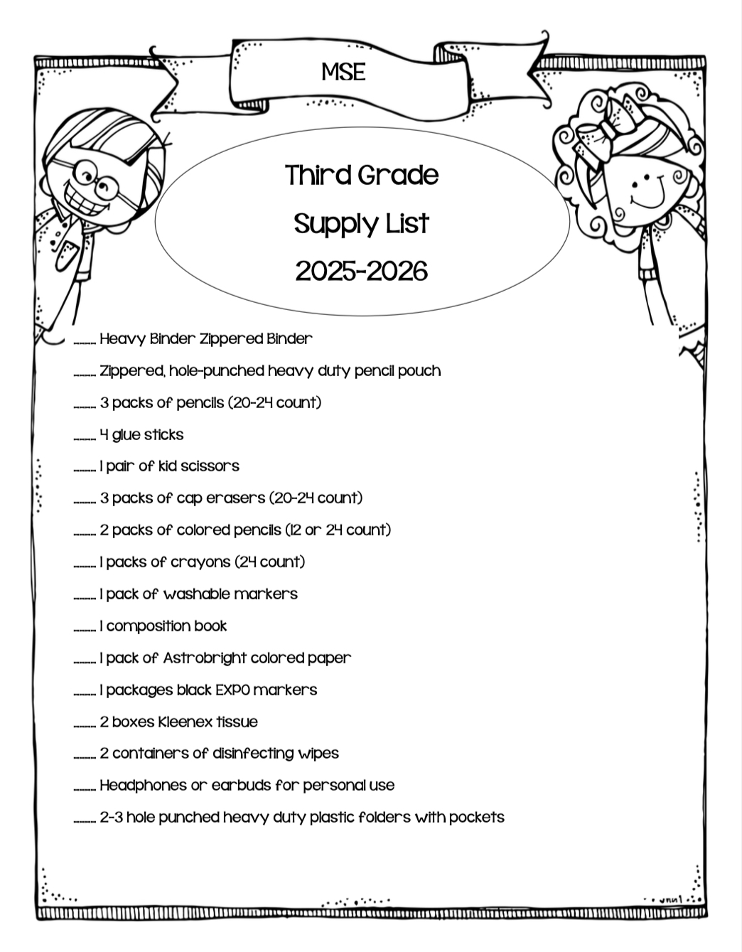 3rd Grade List