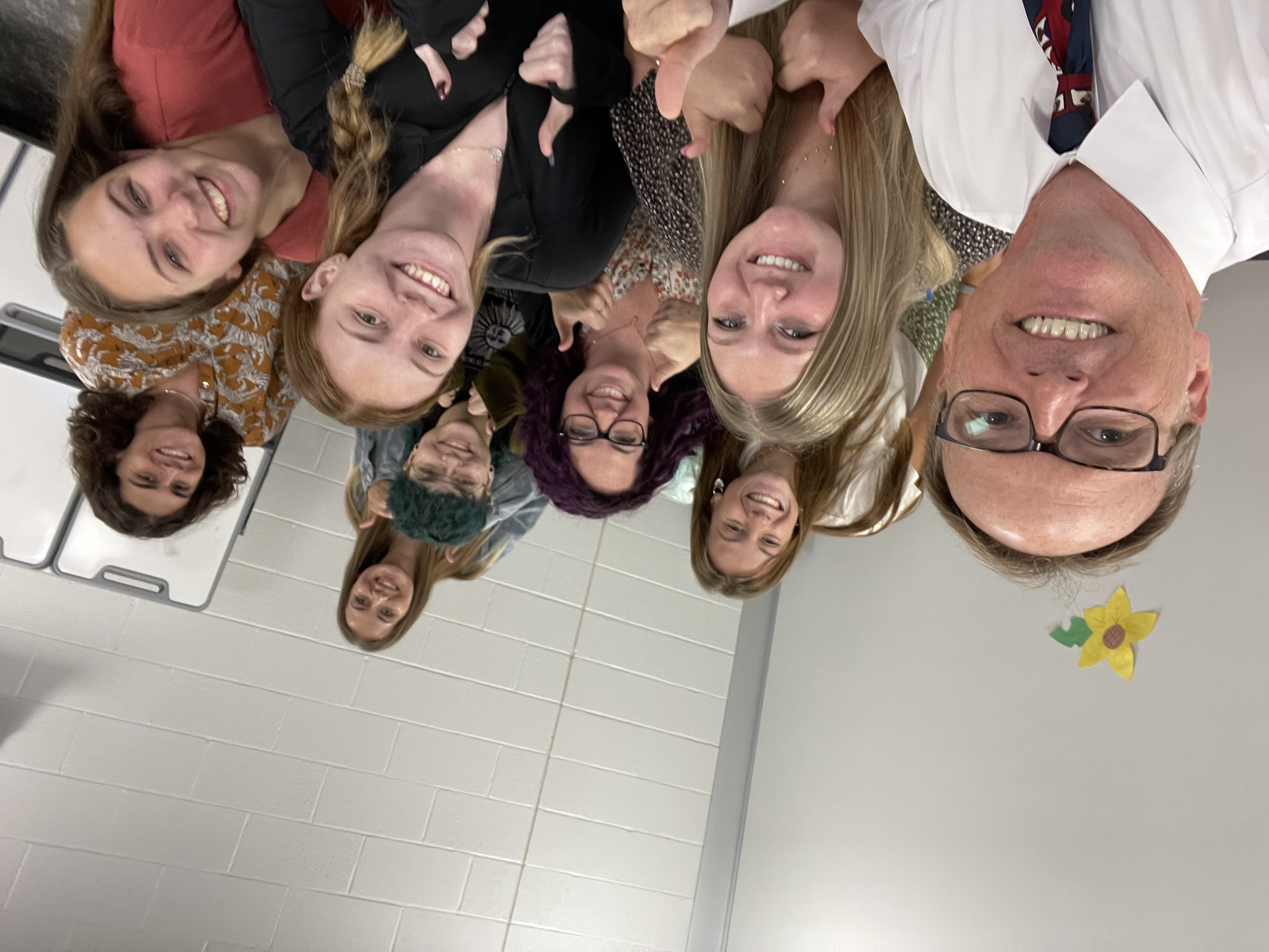 A selfie of Dr. Mike Slagle and the students in the Teacher Academy