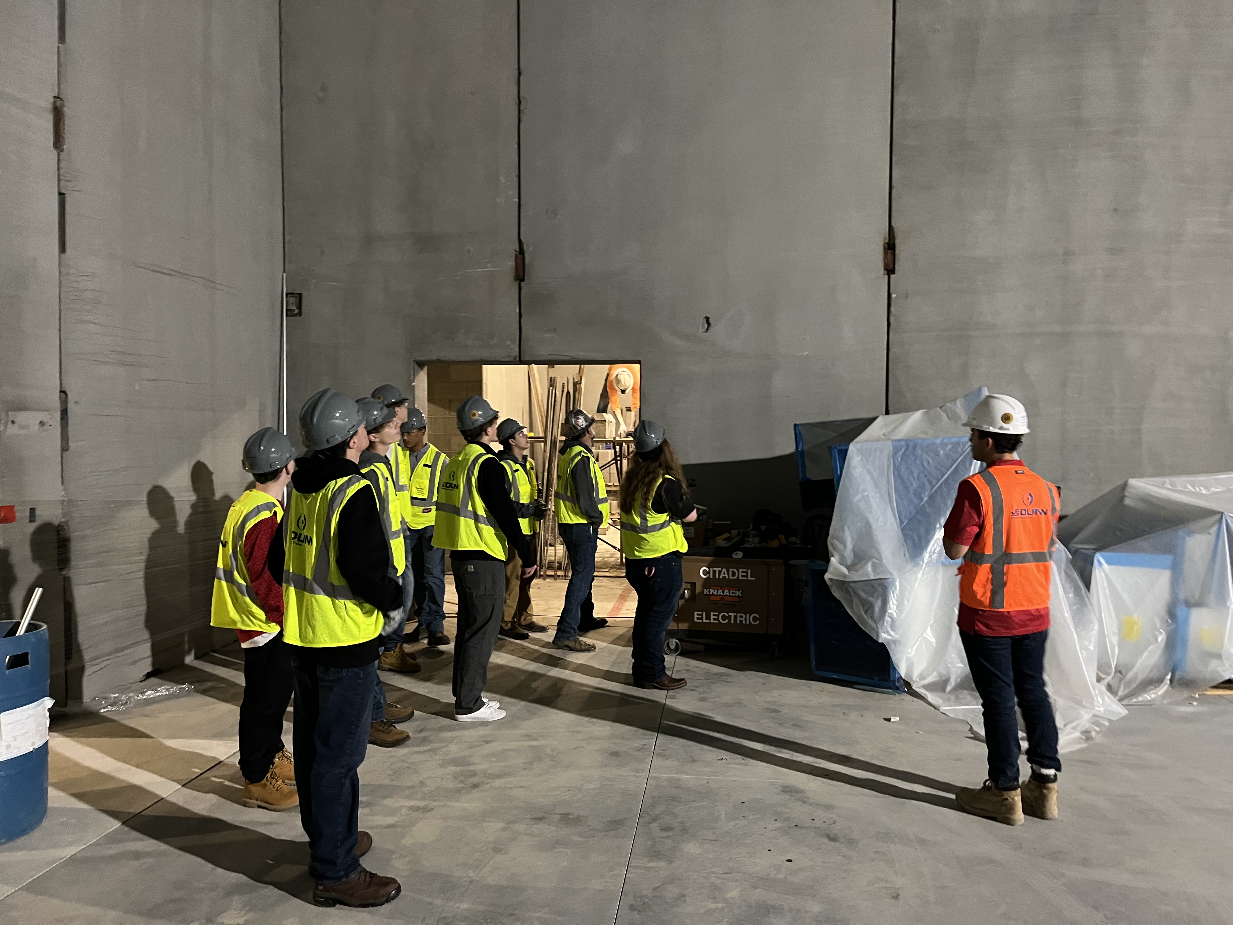 Electrical studies students tour the Ninth Grade Center under construction