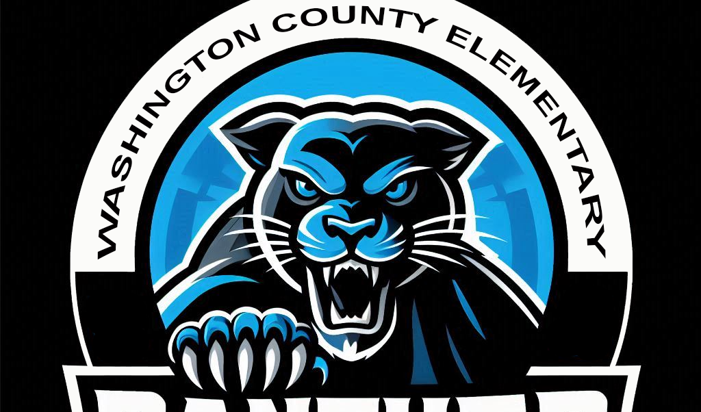 WCES new school logo with panther in center of a circle