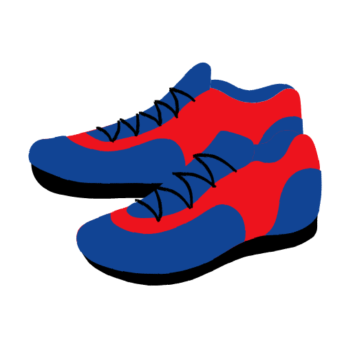 blue & red xc shoes