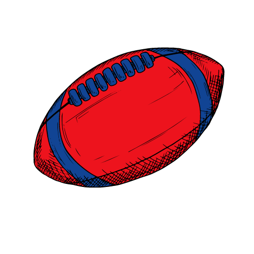 blue & red football